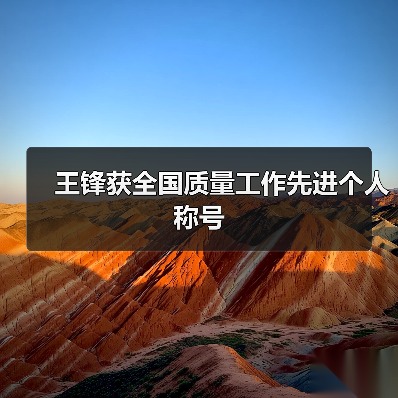 王锋获全国质量工作先进个人称号(图1) 王锋获全国质量工作先进个人称号(图1)
