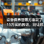 设备保养管理方案花了15万买的教训，别让机器替你交学费（图2）