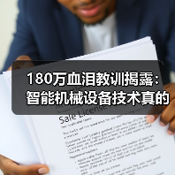 180万血泪教训揭露：智能机械设备技术真的靠谱吗？（图1）