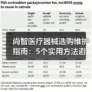 尚智医疗器械选购维护指南:5个实用方法避开常见误区(图2) 尚智医疗器械选购维护指南:5个实用方法避开常见误区(图2)